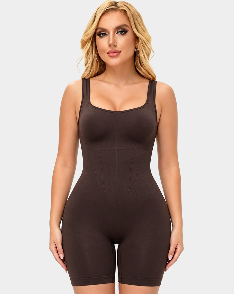 Sleeveless Tummy Control Butt Lifting Shapewear with Back Opening Design Easy Bathroom