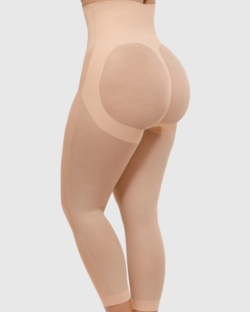 Seamless Tummy Control Butt-Lifting Shaping Mesh Capri Leggings