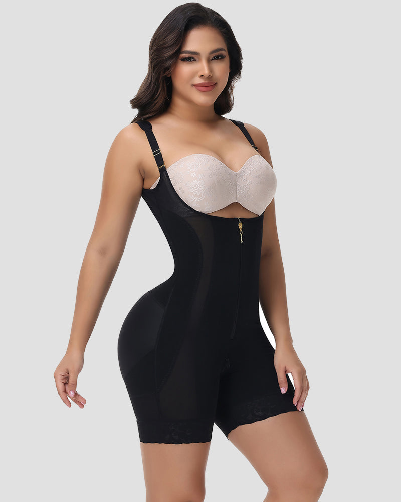 Tummy Control Open Chest Faja with Adjustable Shoulder Straps