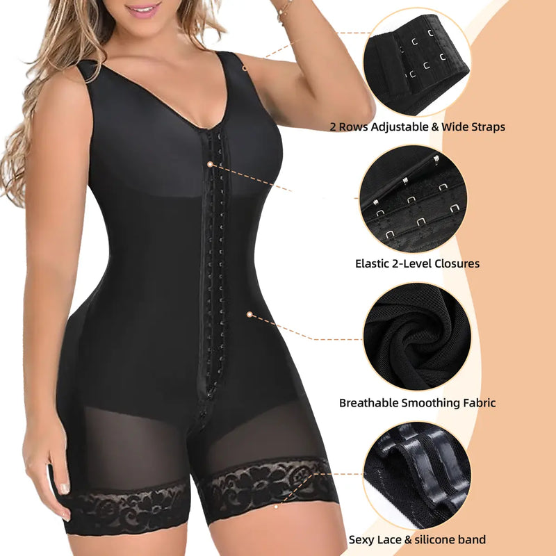 Women's Fajas Colombianas Body Shapers with Strong Compression and Bra